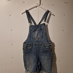 Universal Thread White Denim Short Overalls Size 6 Jean Beach Boho